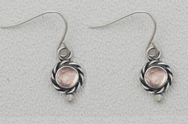 Sterling Silver Petite Rose Gemstone Drop Dangle Earrings